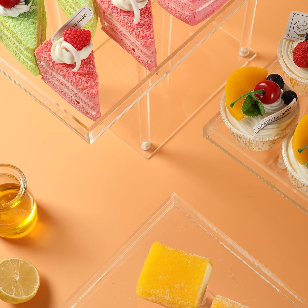 3 Pack Dessert Table Display Set, Clear Acrylic Desert Stands Buffet Risers for Cupcakes Dessert