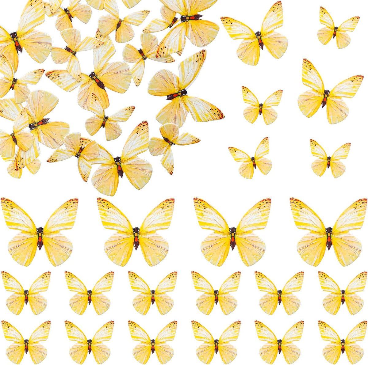Ephlyn 72Pcs Edible 3D Realistic Cupcake Toppers - Cute Butterfly Cake Picks for Baby Shower, Boys