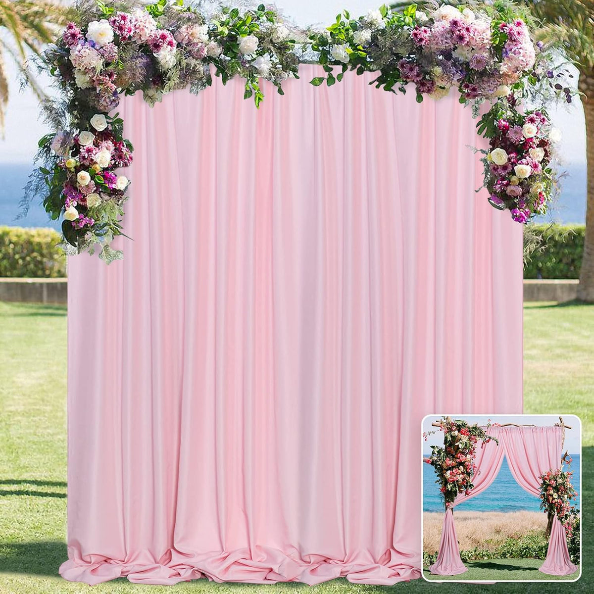 Pink Backdrop Curtain for Parties Rod Pocket Pink Curtains Photography Backdrop Drapes Privacy