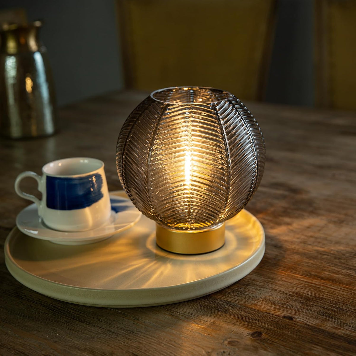 Battery Operated Lamp with Timer, Table Lamp Battery Powered, Small Cordless Bedside Lamp for