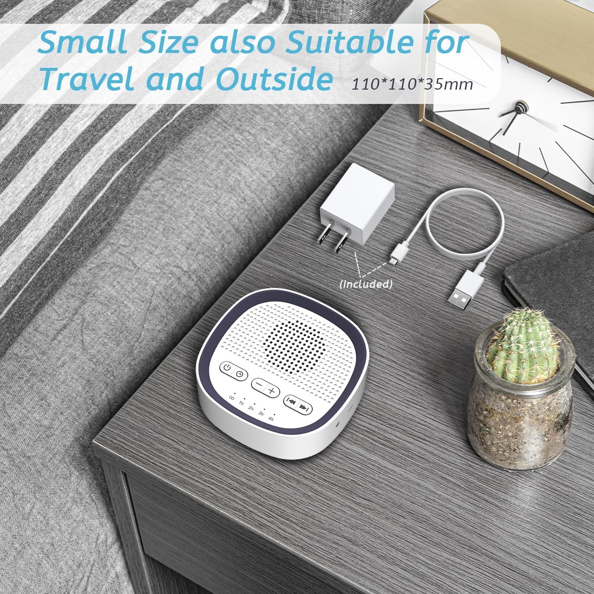Sleep White Noise Sound Machines with 30 Soothing Sounds 3.5 mm Headphone Jack 5 Timer Settings 32