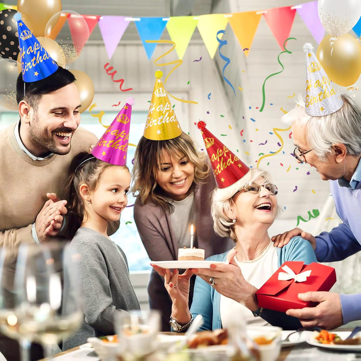 CANREVEL Party Hats for Kids and Adults, Party Headwear, Happy Birthday Hats, Birthday Party