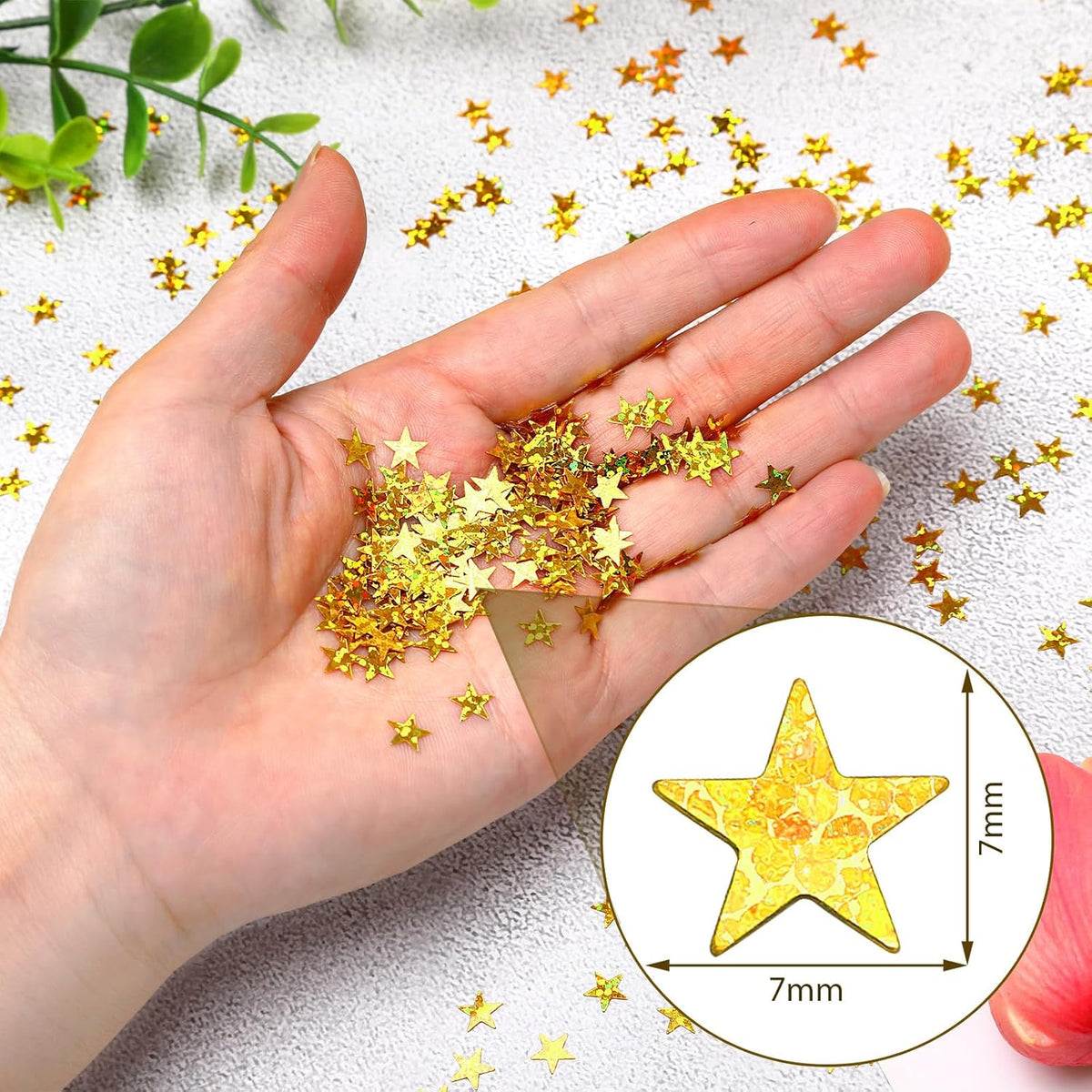 MARFOREVER Gold Star Confetti, Glitter Star Confetti Birthday Scatter Table Centerpiece Metallic