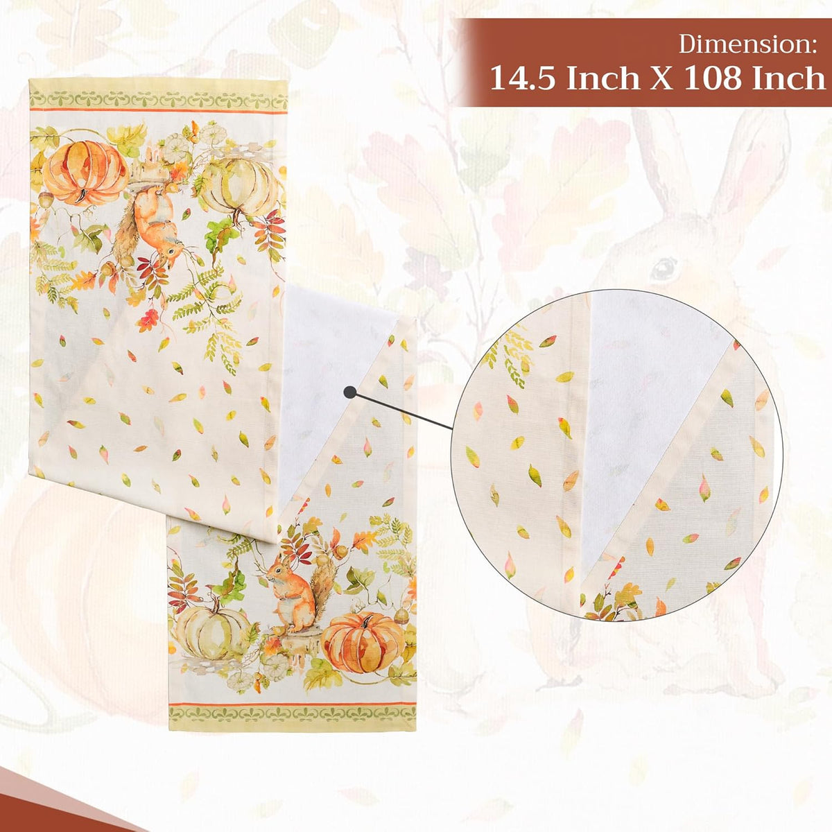 Maison d' Hermine Table Runner 100% Cotton Single Layer Table Runners 108 inches Long Decorative