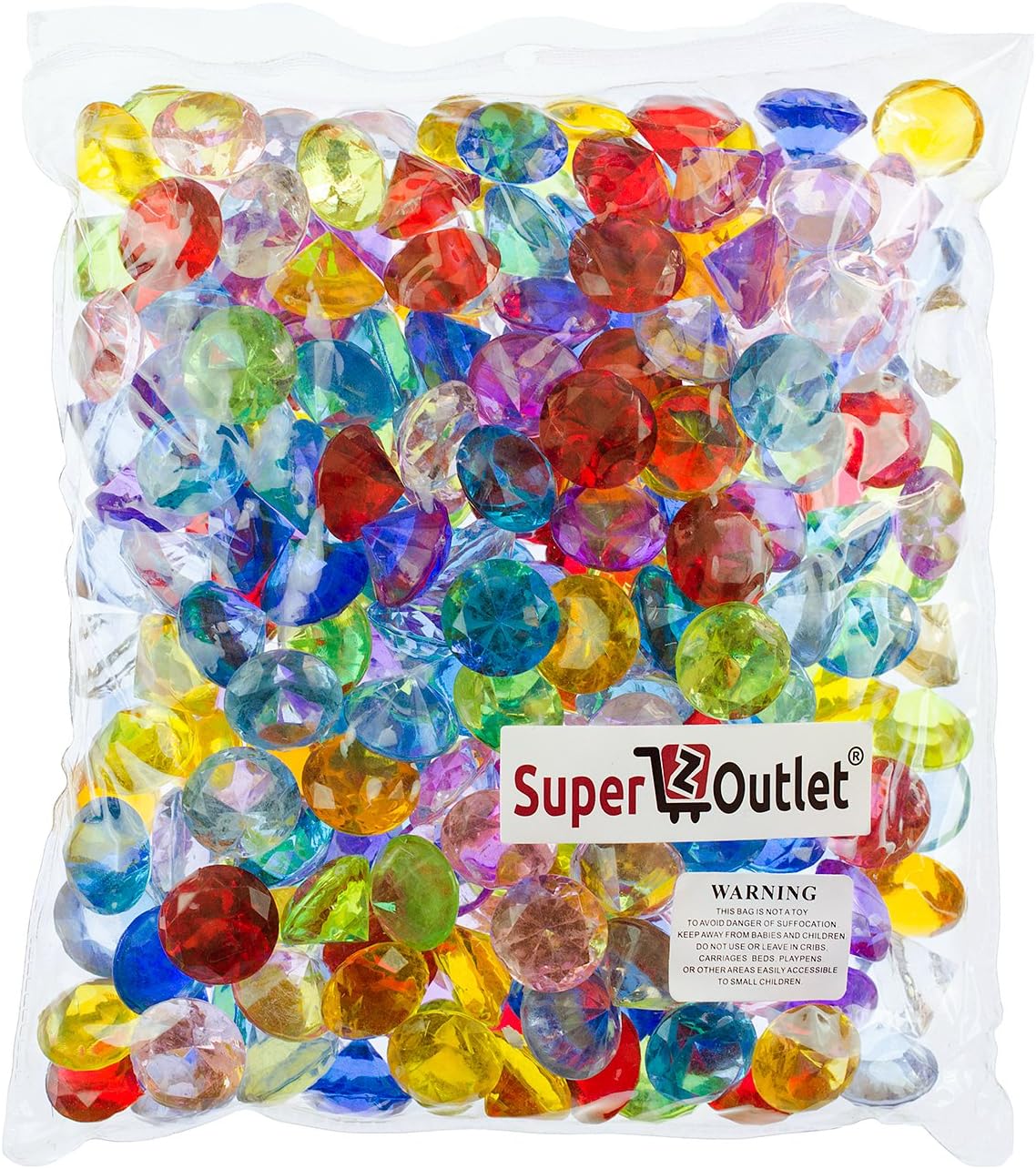 Super Z Outlet Acrylic Color Faux Round Diamond Crystals Treasure Gems for Table Scatters, Vase