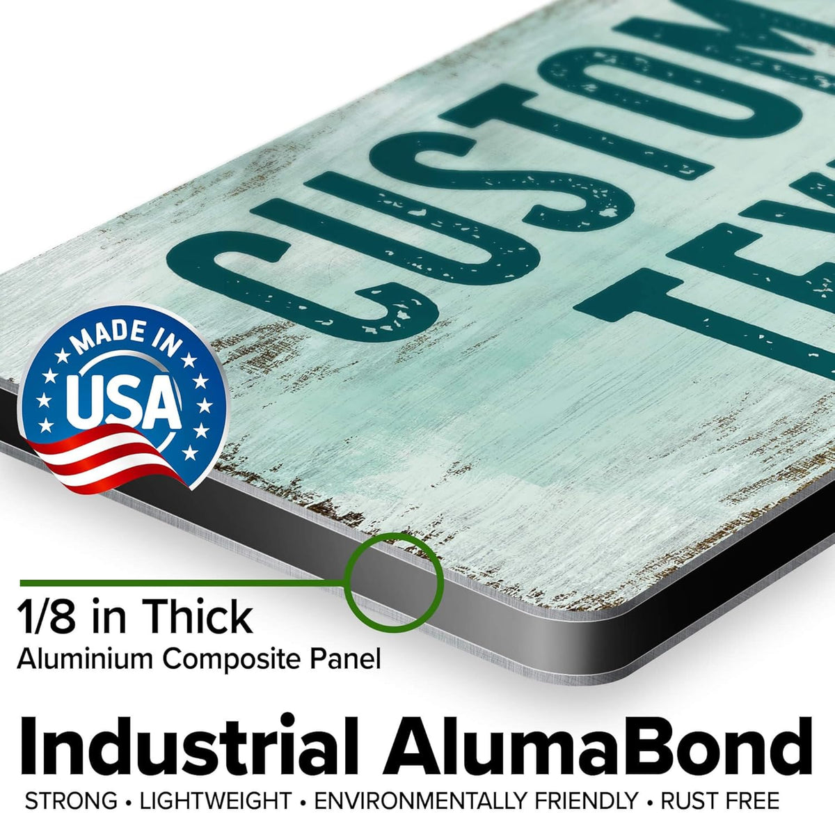 Custom Sign, Custom Street Sign, 11 Font Colors, 13 Font Styles, 4 Hole Options, 22 Sizes, 6x12