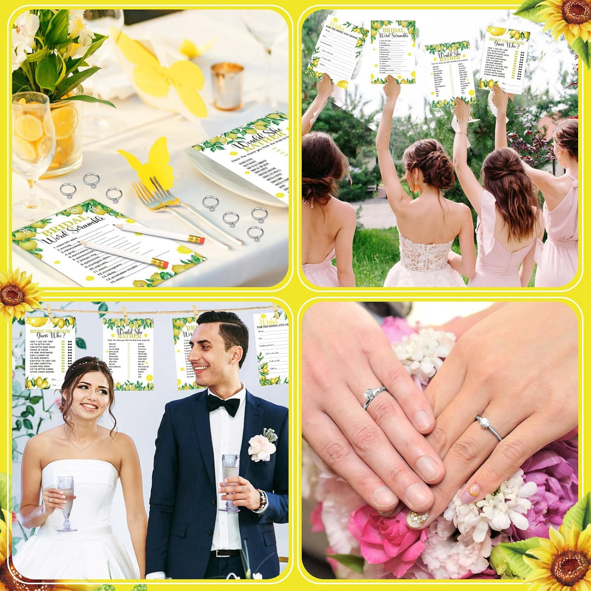 Estune 331 Pcs Bridal Shower Games Supplies, 5 Sets 250 Pcs Wedding Cards 1 Put a Ring on It Bridal