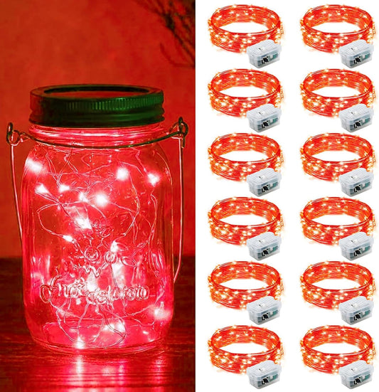 ZGWJ 12 Pack Fairy Lights Battery Operated, 7ft 20 Mini LED Fairy String Lights Silver Wire 3 Modes