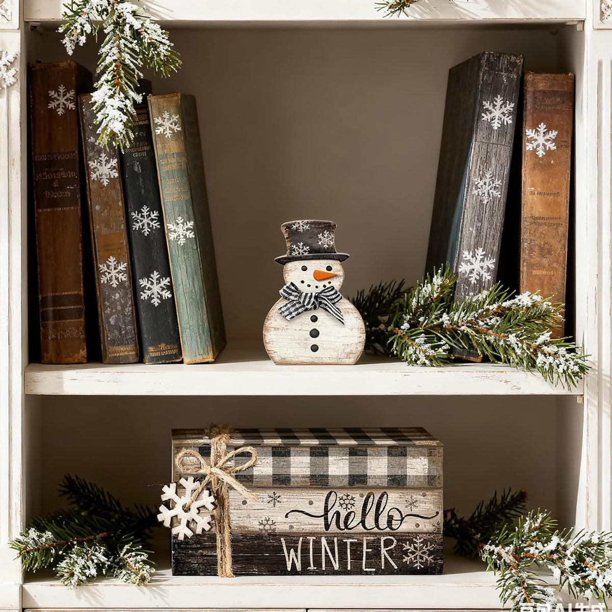 4 Pcs Snowman Christmas Decor Winter Table Decorations Christmas Tiered Tray Decor Winter