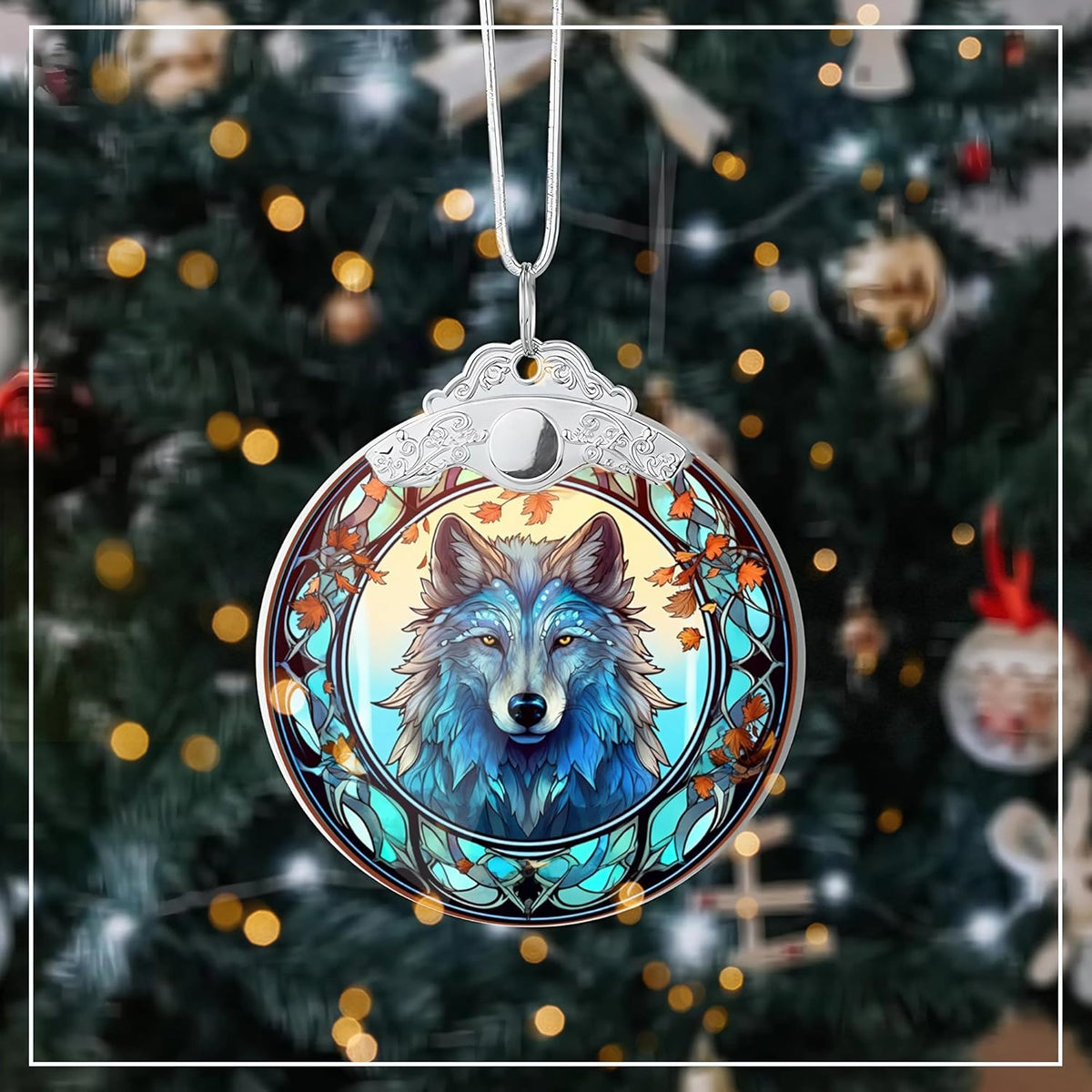 2025 Ornament Stained Glass Effect, Big 4 Inch Acrylic Hanging Art, Tree Ornaments, Holiday