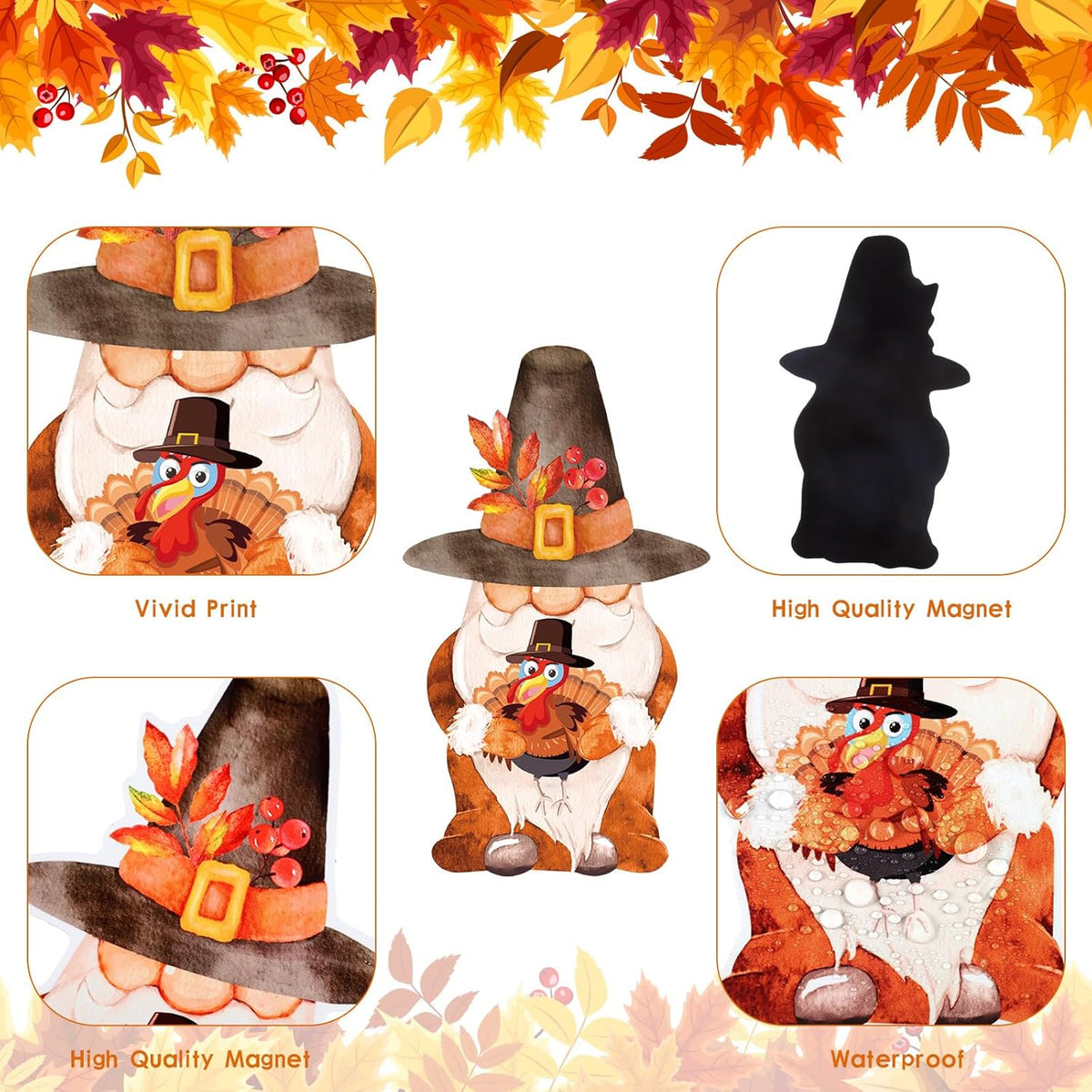 25 Pieces Thanksgiving Harvest Decoration Magnets for Refrigerator, Decorative Magnetic Fridge