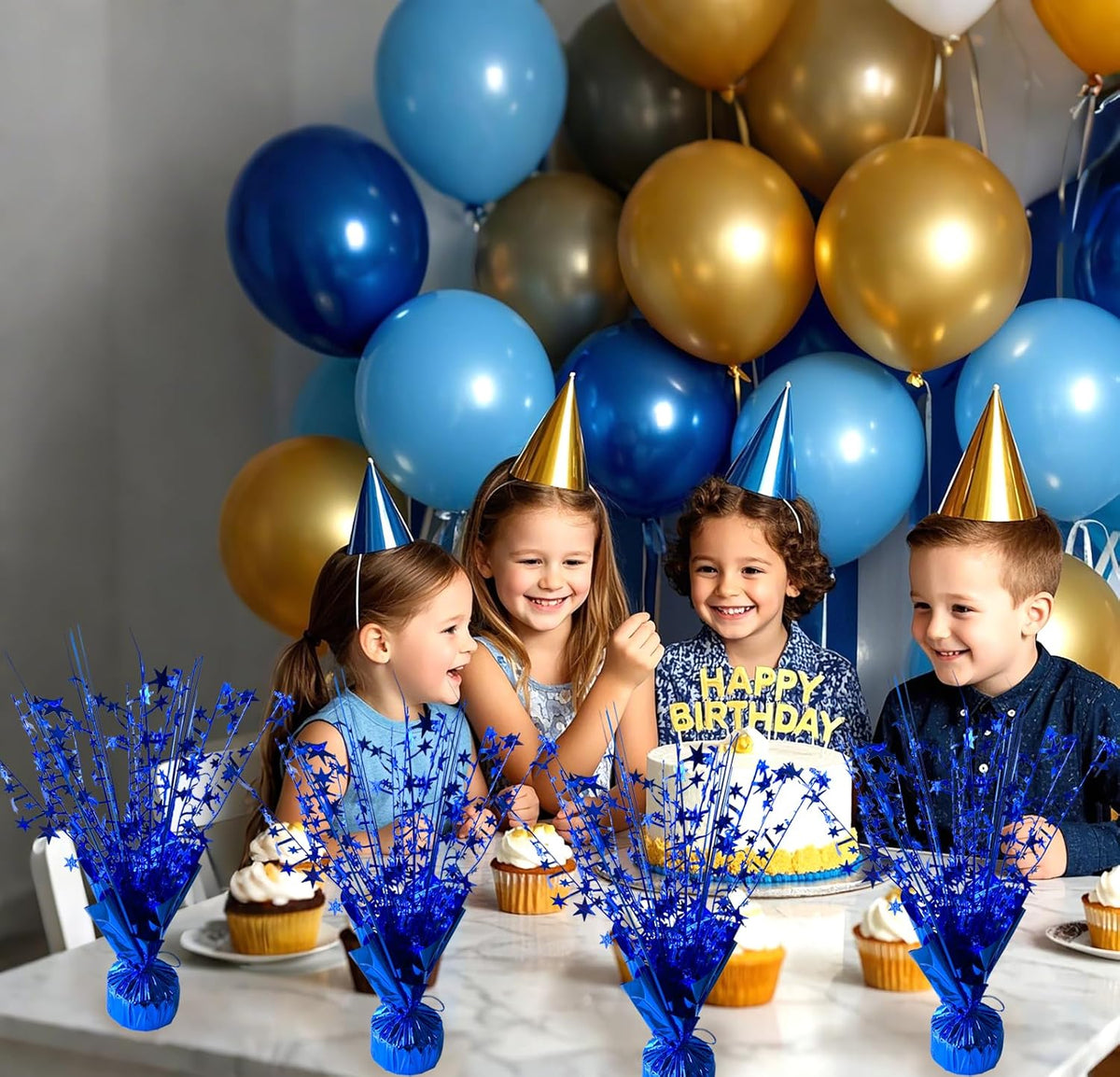 12 Pack Metallic Foil Spray Centerpiece Star Table Decoration Burst Table Centerpieces for Birthday