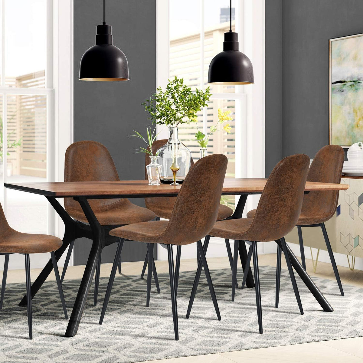 Homy Casa Dining Chairs Set of 8, Modern Mid-Century Style Dining Room Side Chairs Accent Chairs