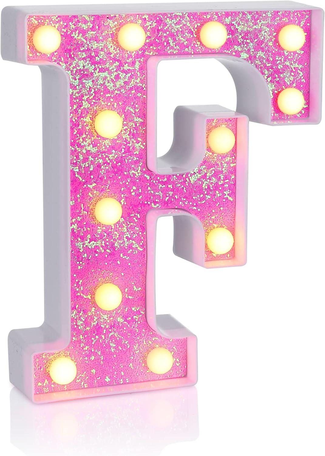 Foaky Pink Light up Letters，Pink Party Decorations,Girls Room Decor,Glitter Light Up