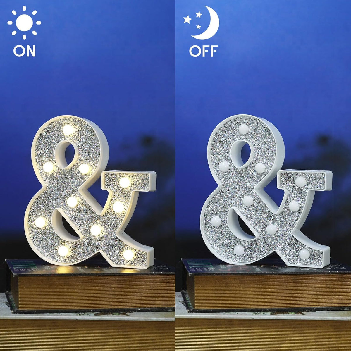 Marquee Light Letters for Table Decorations, Glitter Light Up Signs for Prom, Events, Engagement