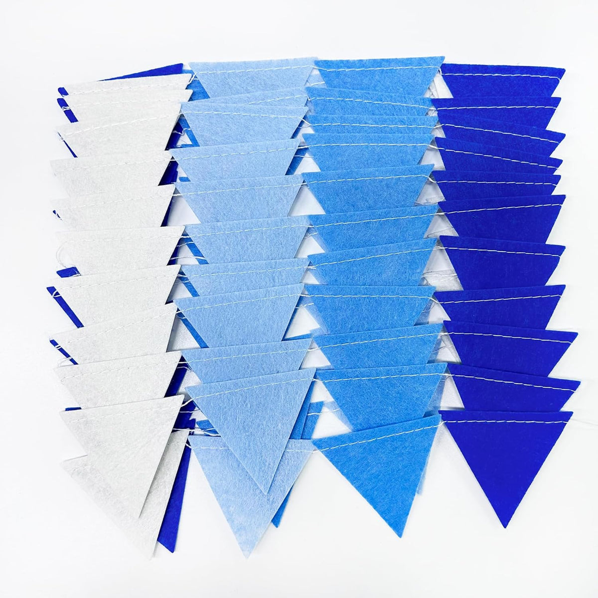 Blue Party Decorations Felt Hanging Triangle Mini Bunting Pennant Banner Flag for Birthday Wedding