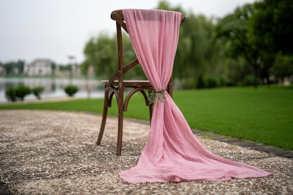 Table Runner Dusty Rose Cheesecloth Gauze 120 Inch 10 FT Rustic Boho Cheese Cloth Runner for