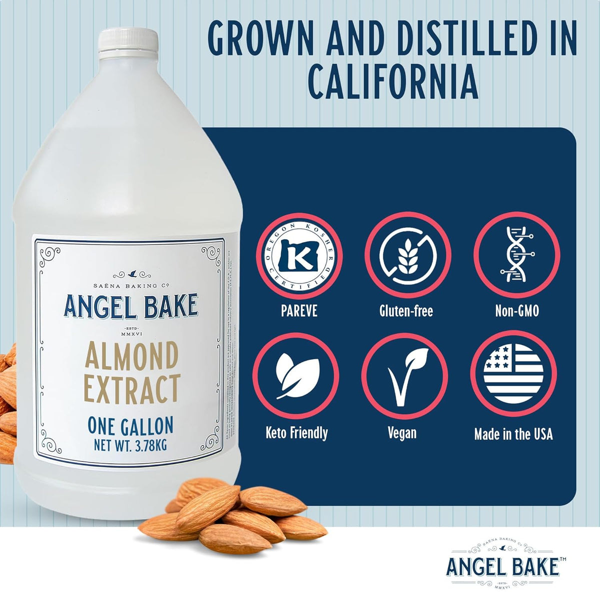 Pure Almond Extract, 1 Gallon - Natural Essence for Beverage Formulations, Bulk Manufacturing