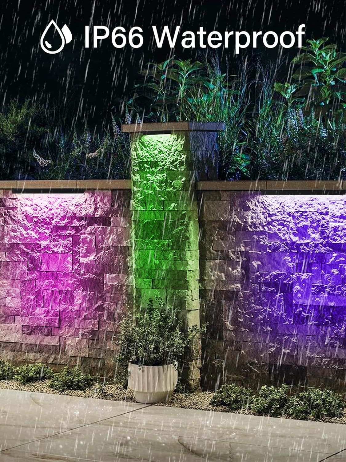 5W RGB Retaining Wall Lights 7 inch LED Hardscape Lighting Color Changing Low Voltage Landscape