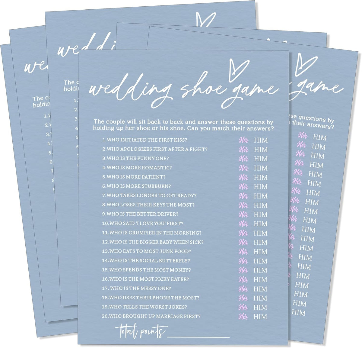 Fun Wedding Games Set - 25 Bridal Shower Games Cards, Engaging Bridal Party Entertainment for