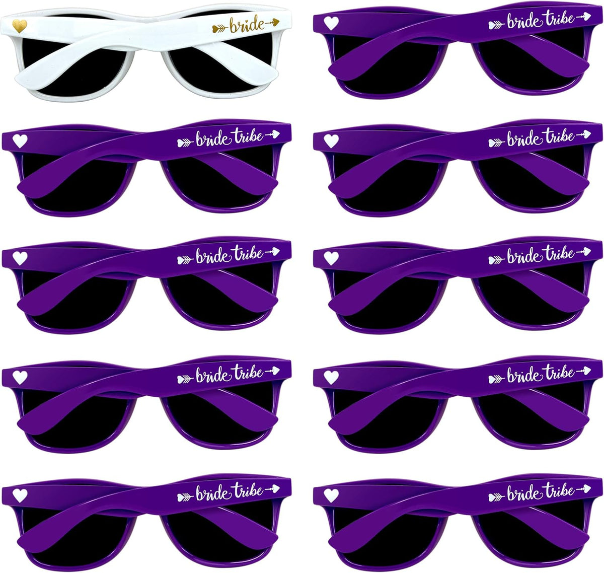 LADY&HOME 10 Pack Bachelorette Party Sunglasses Favors, Bridesmaid and Bride Tribe Sunglasses for