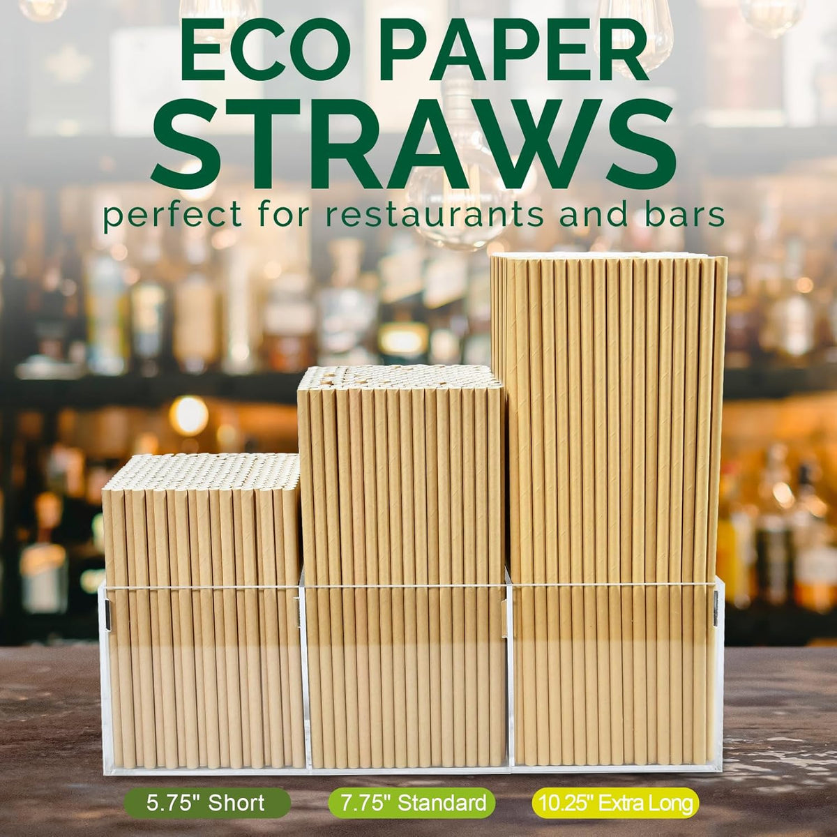 [500 Counts] Chunspak 5.75 inch Disposable Brown Kraft Short Paper Cocktail Straws & Stirring