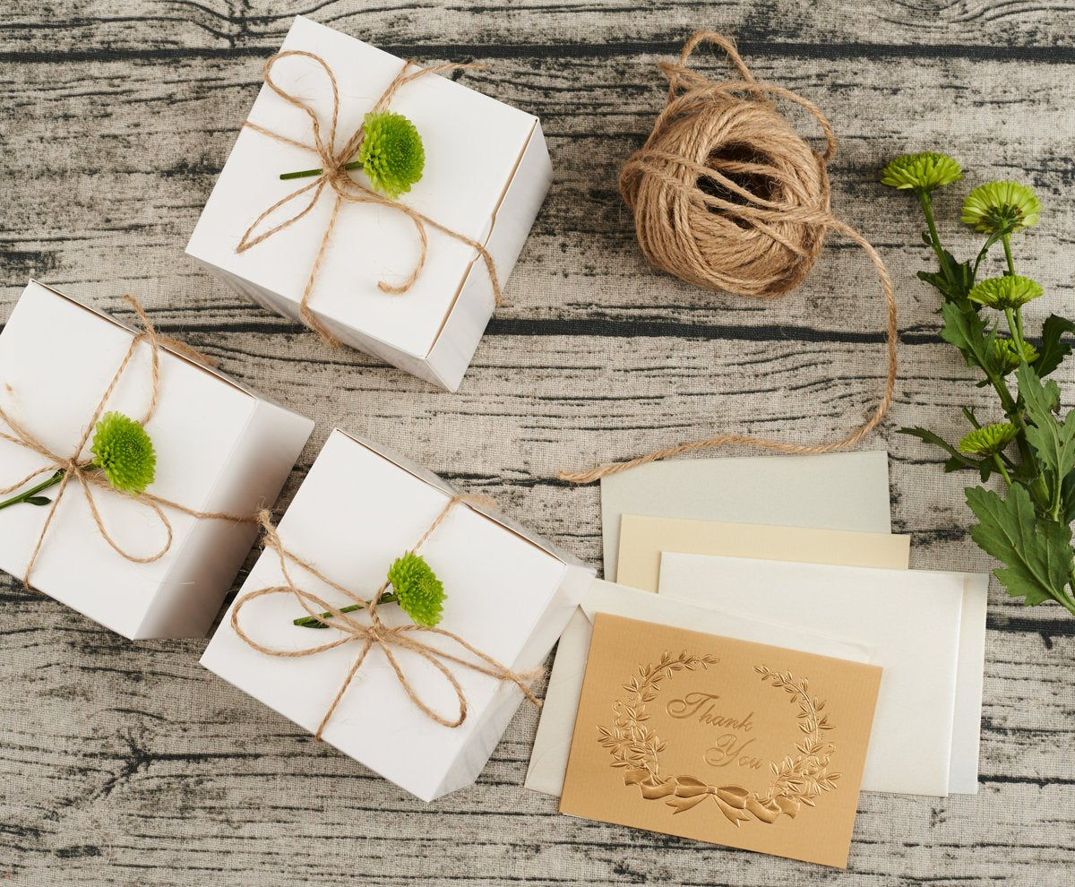 MESHA Small White Gift Boxes 4x4x4'' 100 Pack, Gift Box with Lids for Bridesmaid Gifts, Groomsmen