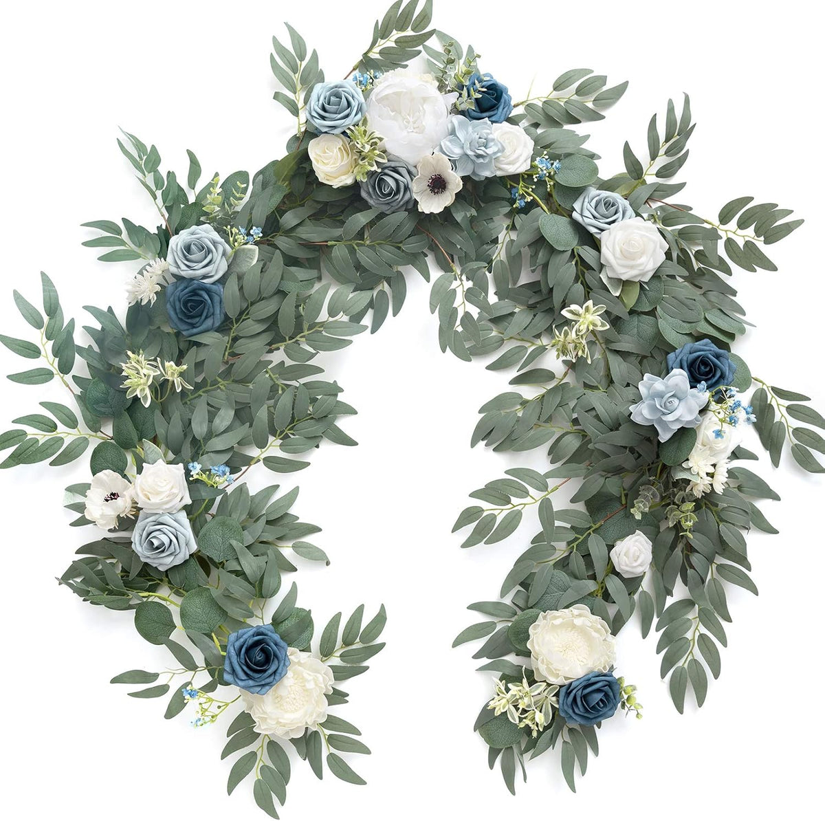 Ling's Moment Flower Garland - 6FT Eucalyptus & Rose - Sweetheart Table Decor for Wedding