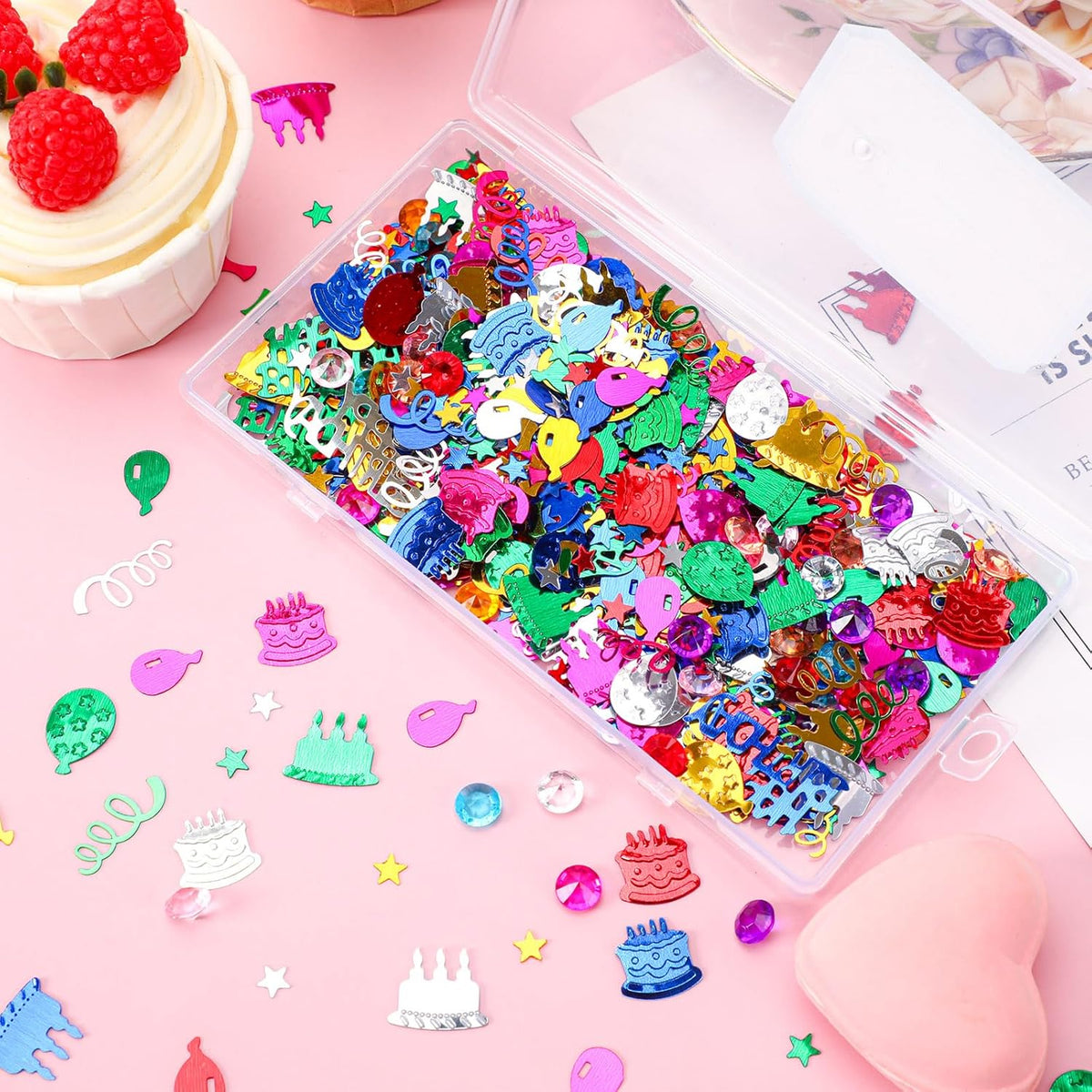 MARFOREVER Happy Birthday Glitter Confetti, Birthday Party Metallic Foil Table Confetti Multicolor