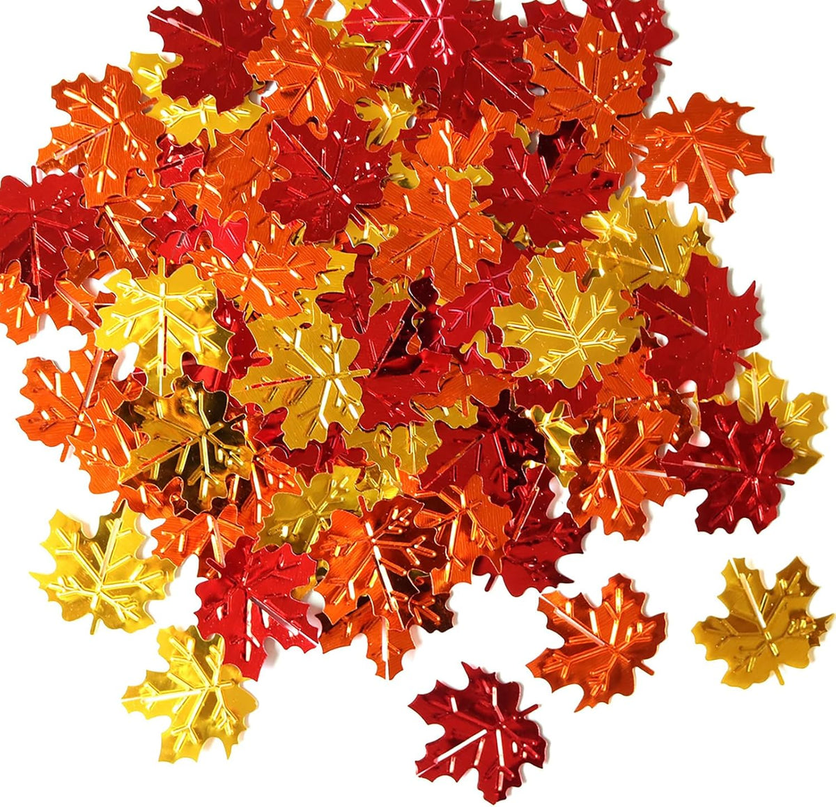 Maple Leaves Confetti,168pcs Fall Leaves Party Table Decorations Scatter Foil Confetti for Autumn