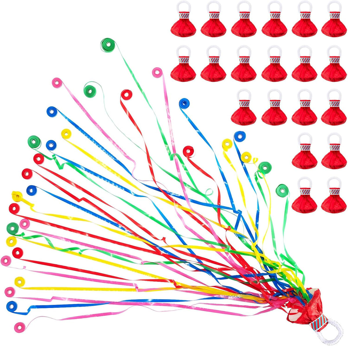 Confetti Poppers, 20Pack Plastic No Mess Streamers, Party Poppers for