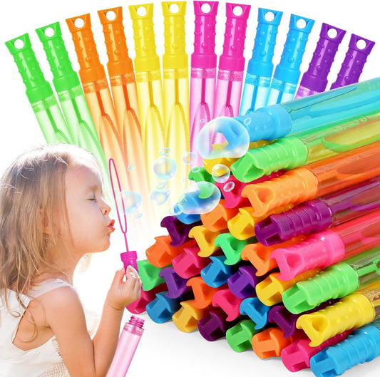 Bubble Wand, 72 Pcs Bubble Wands Bulk in 6 Colors, Bubble Party Favors for Kids, Summer Toys