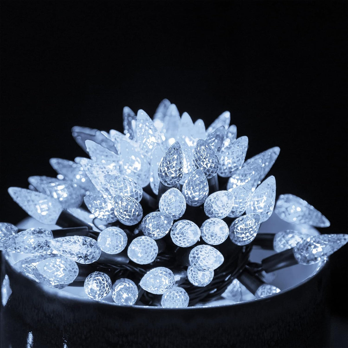 Dazzle Bright C6 Christmas String Lights, 100 LED 33 FT Outdoor Christmas Lights Waterproof