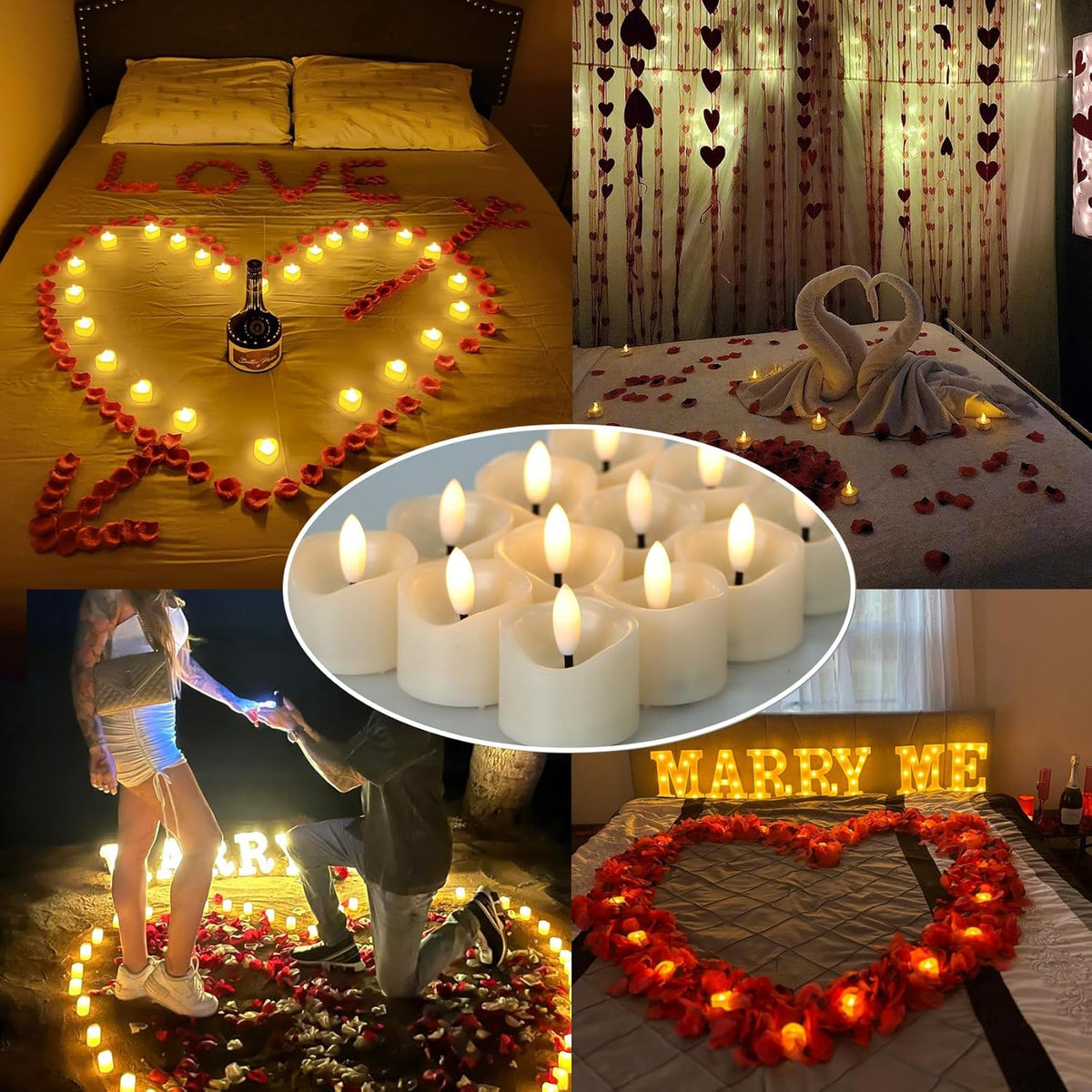 12 Pack Battery Operated Votive Candles 1.5 x 1.67 inches Flameless Votive Tealights Black Wick Tea