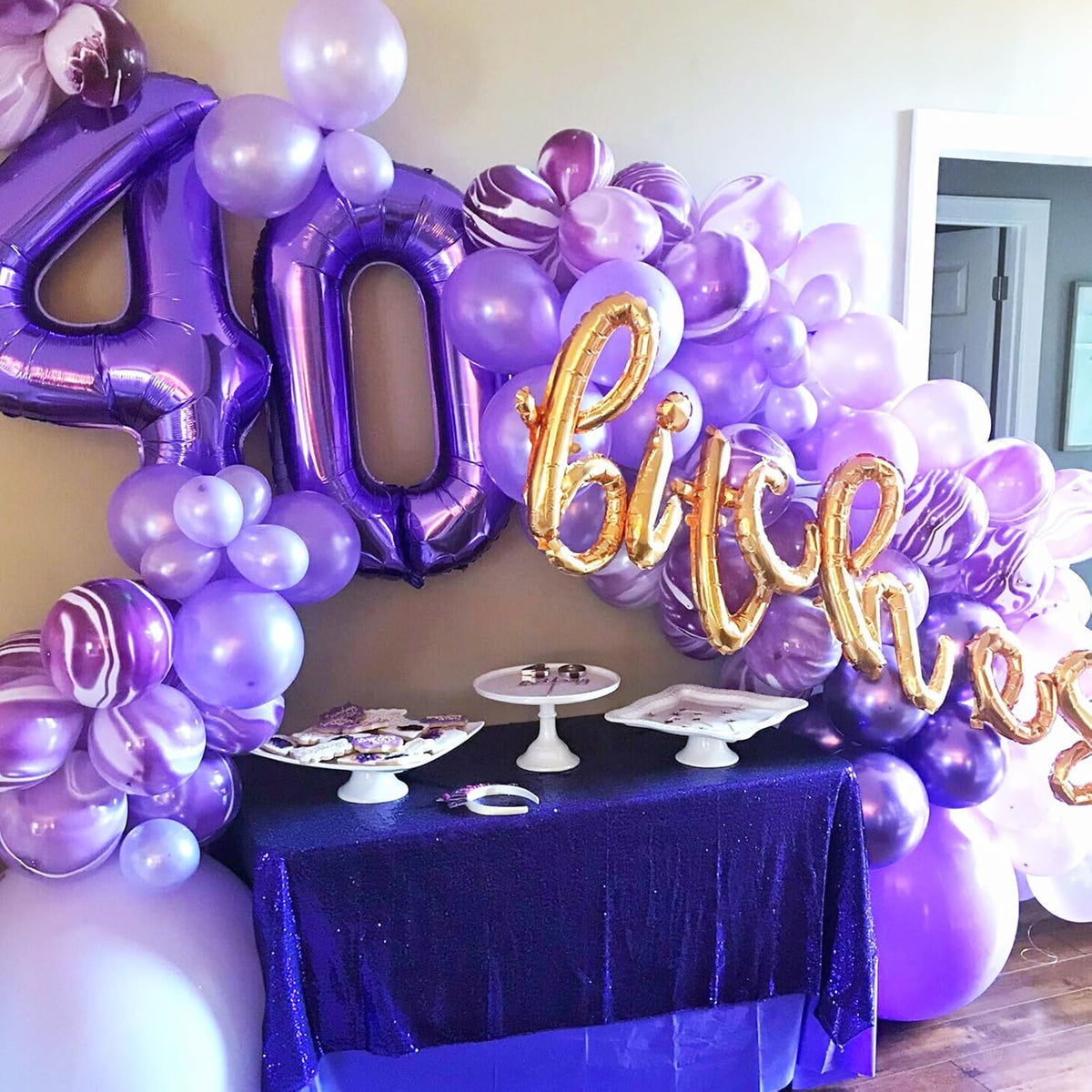90pack Purple Balloons Different Size 18/12/10/5 Inch Purple Balloon Garland Arch Kit for