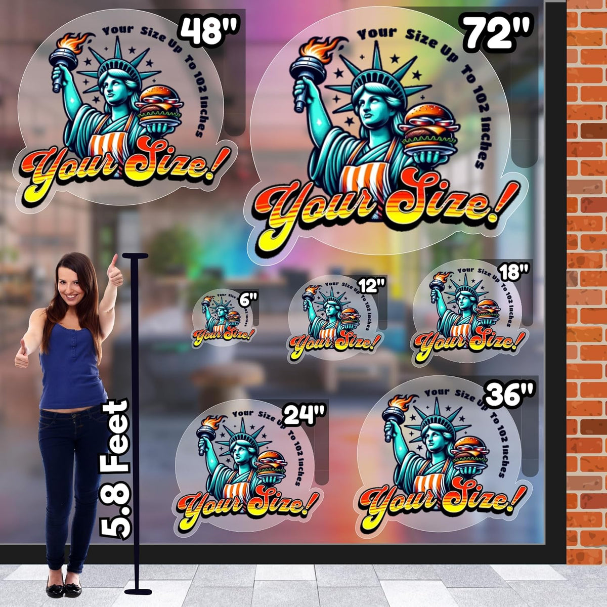Custom High Static Window Cling ║ Your Logo or Design We Print Your Static Cling ║ Waterproof