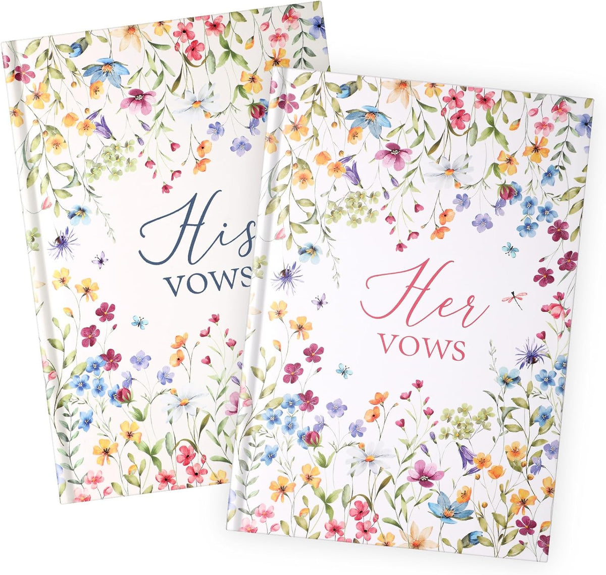 Set of 2 Vow Books His and Hers, Wedding Vow Books (6.06x4.17) Wedding Keepsake Essentials Elegant
