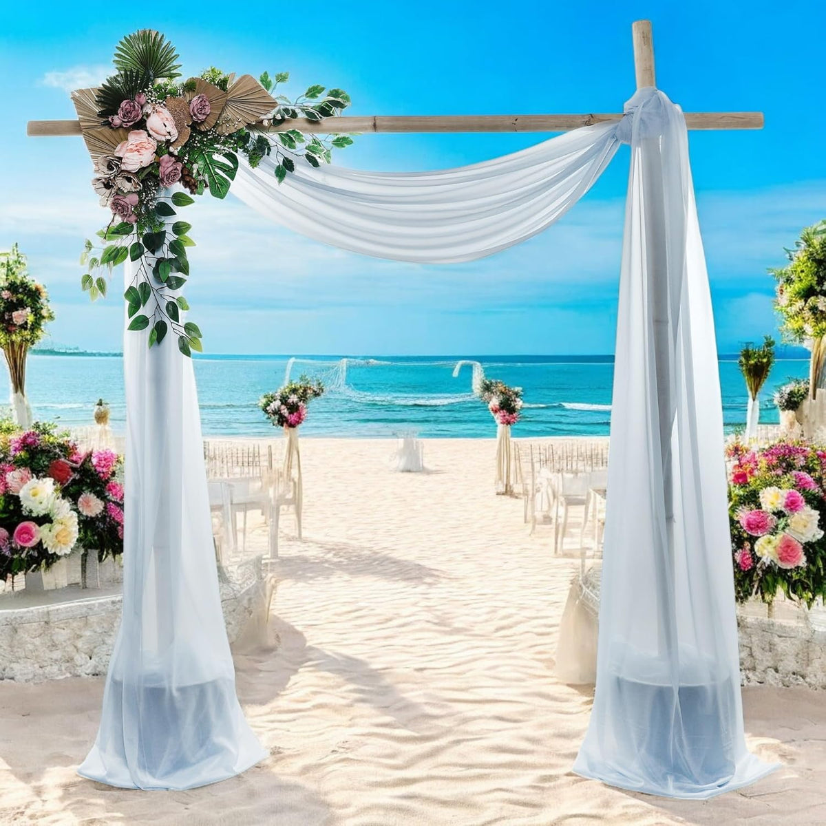 MDS Halloween Chiffon Draping Fabric - 2 Panel, 30" Wide x 40ft Long - Sheer Spooky Arbor & Canopy