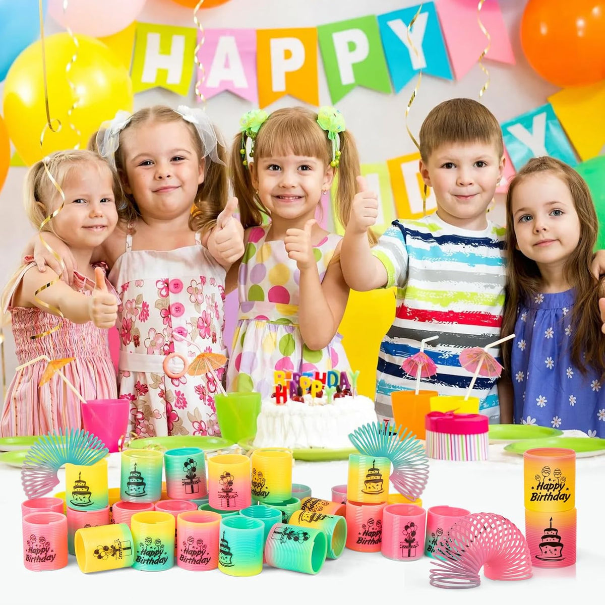 36 Pack Spring Rainbow Magic Fidget Stress Coil Mini Springs Bulk Toys Party Favor For Kids