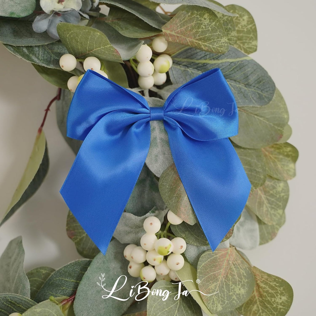 5'' Royal Blue Bow Party Decorations Satin Bows, Twist Tie Bows for Treat Bags, Cake Pops, Pre-tied