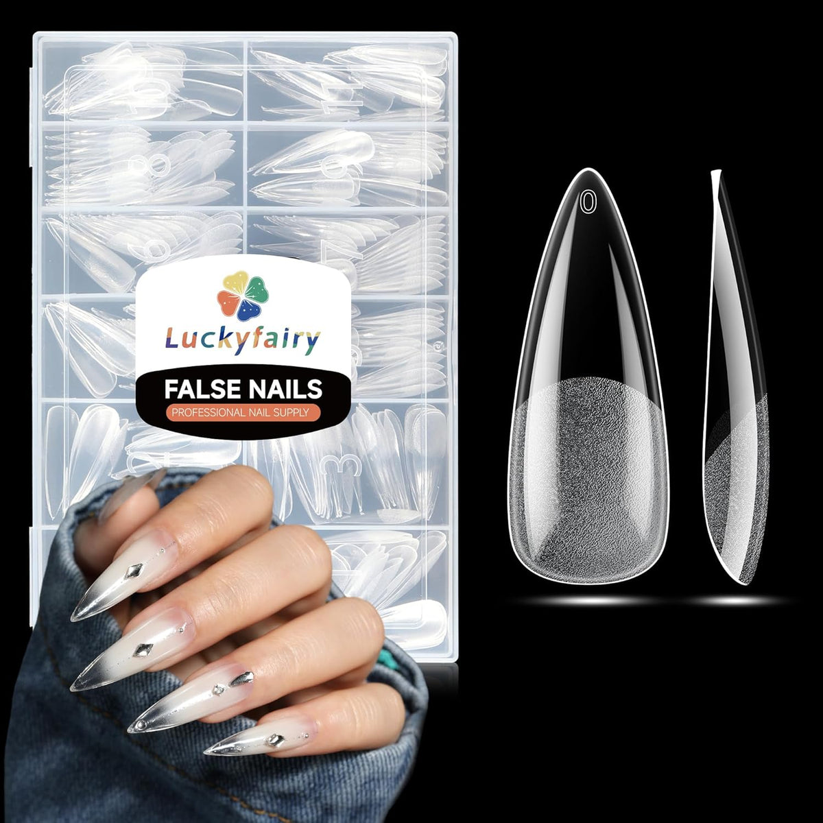 Long Stiletto Nail Tips: 240pcs Long Almond Matted Stiletto Gel Nail Tips No C Curve False Acrylic