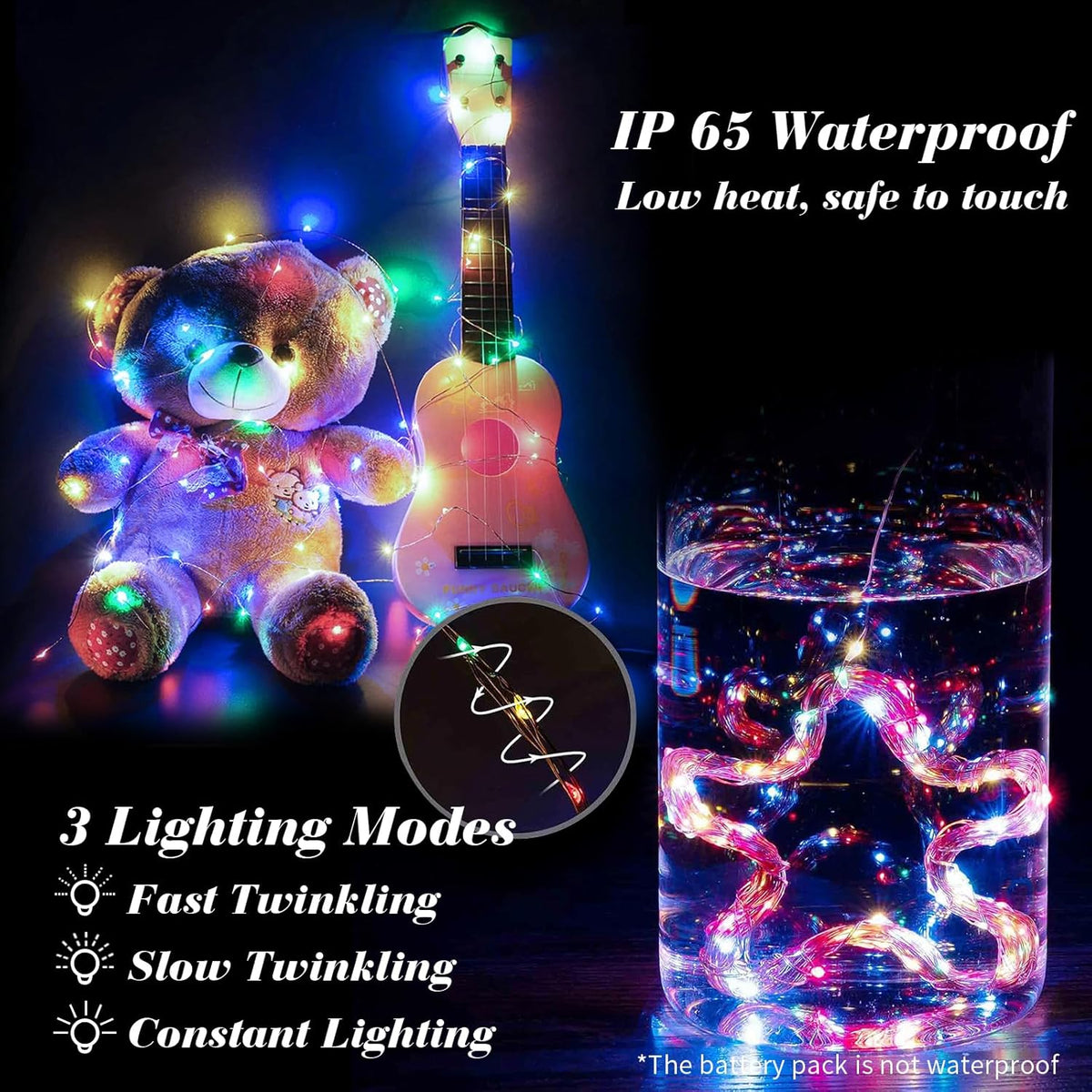 ZGWJ 12 Pack Fairy Lights Battery Operated, 7ft 20 Mini LED Fairy String Lights Silver Wire 3 Modes