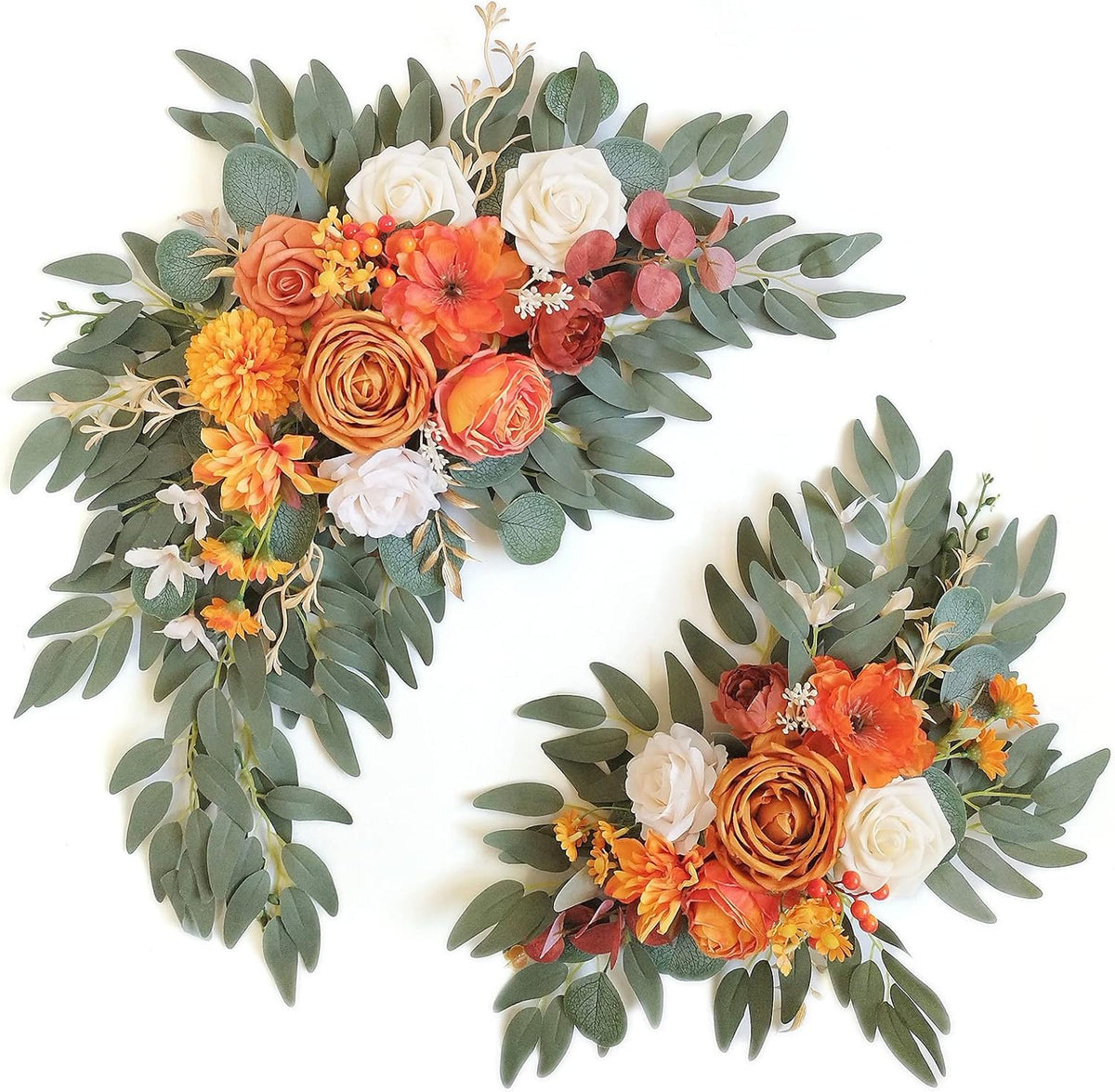 Faux Flower Swag Set of 2 for Wedding Welcome Signs Floral Swag Wedding Reception Ceremony Signs