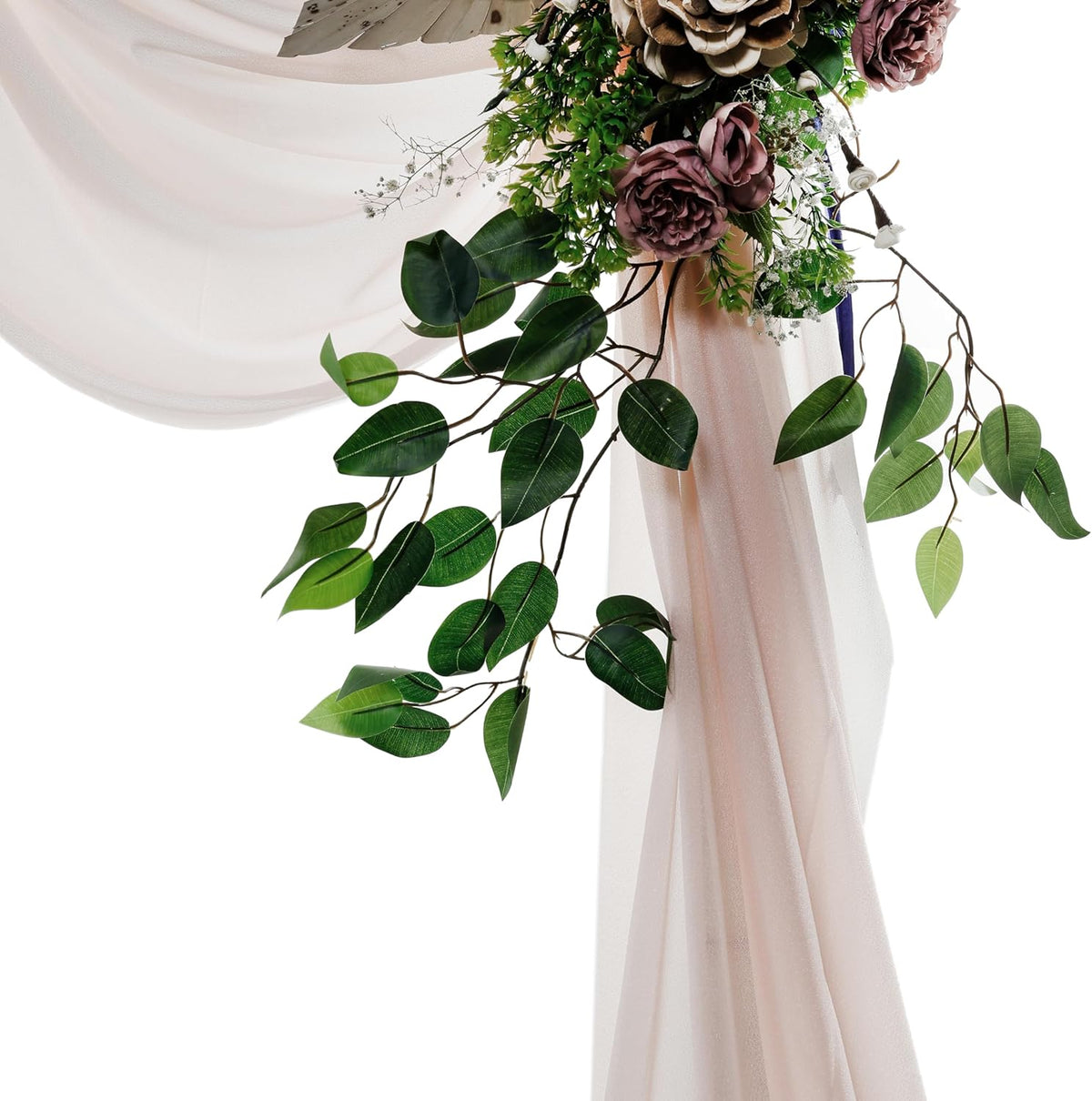 VDS Pack of 1 Panel (30 Inch X 40 Feet) Wedding Arch Draping Fabric Sheer Chiffon Fabric Drapery