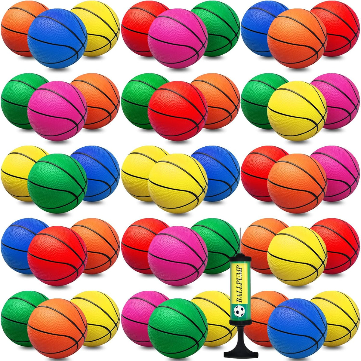 42Pcs 6" Mini Basketball Set, PVC Small Basketballs for Over The Door Hoop Games, Party Favors