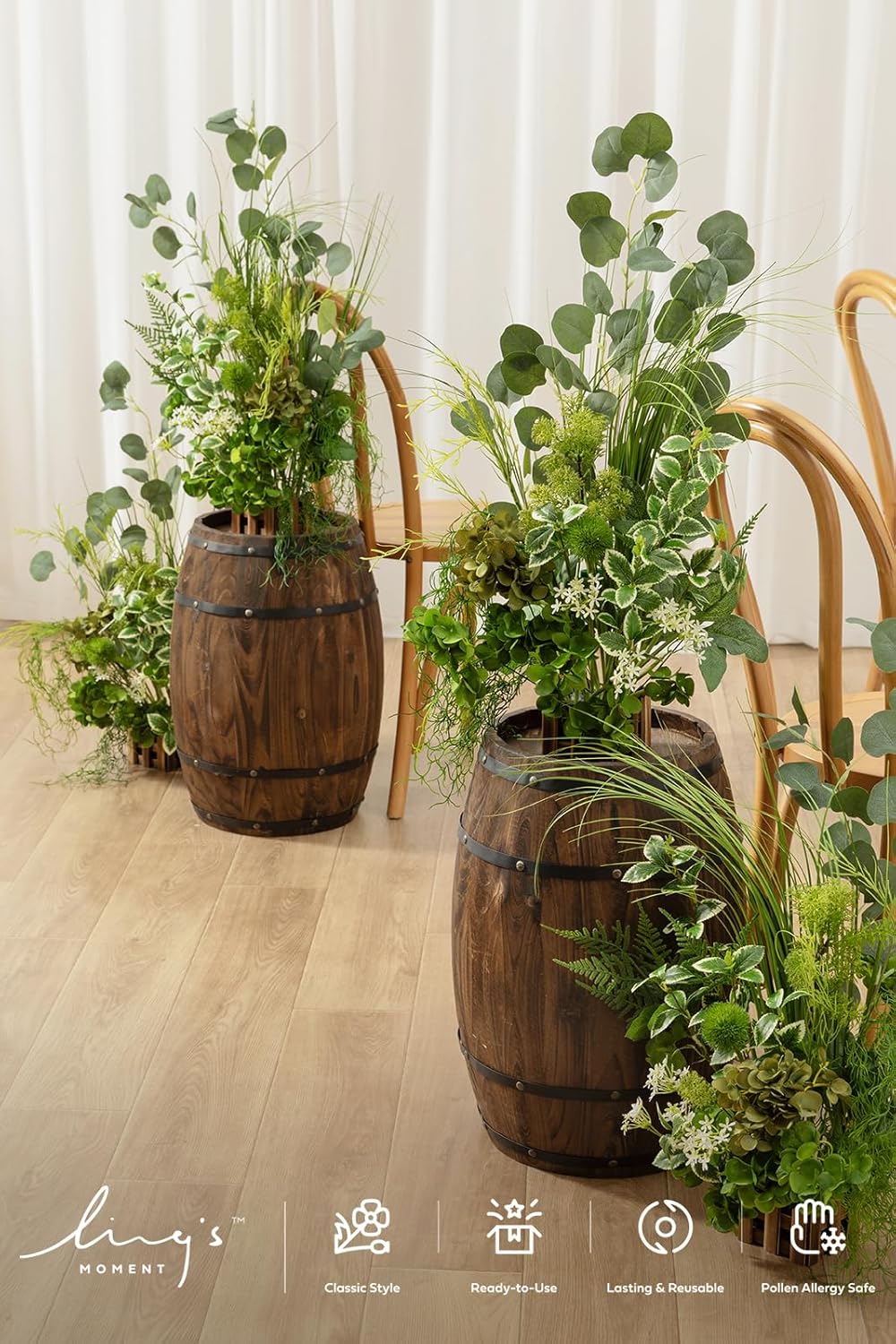 Ling's moment 17.5" Tall Free-Standing Artificial Flowers Arrangements 4 pcs Wedding Aisle Runner