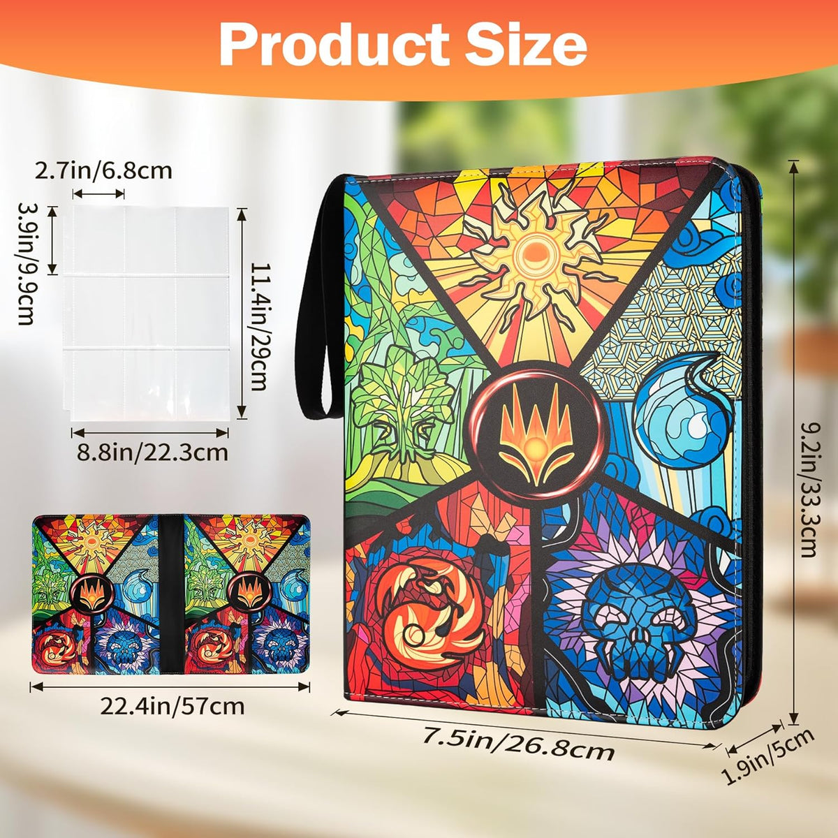 9 Pocket Card Binder for MTG/YGO/PTCG/Game Cards, Holds 900 Cards,Premium Card Collector Book for