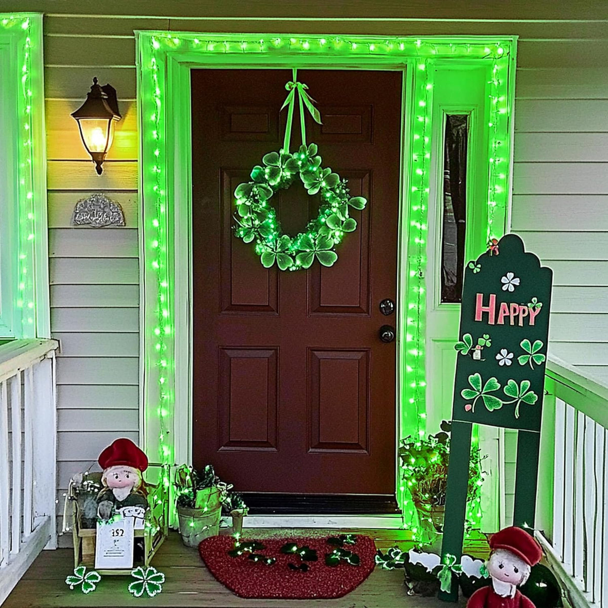 JMEXSUSS 500 LED Green Christmas String Lights Indoor Outdoor, 8 Modes 163 FT Green Halloween