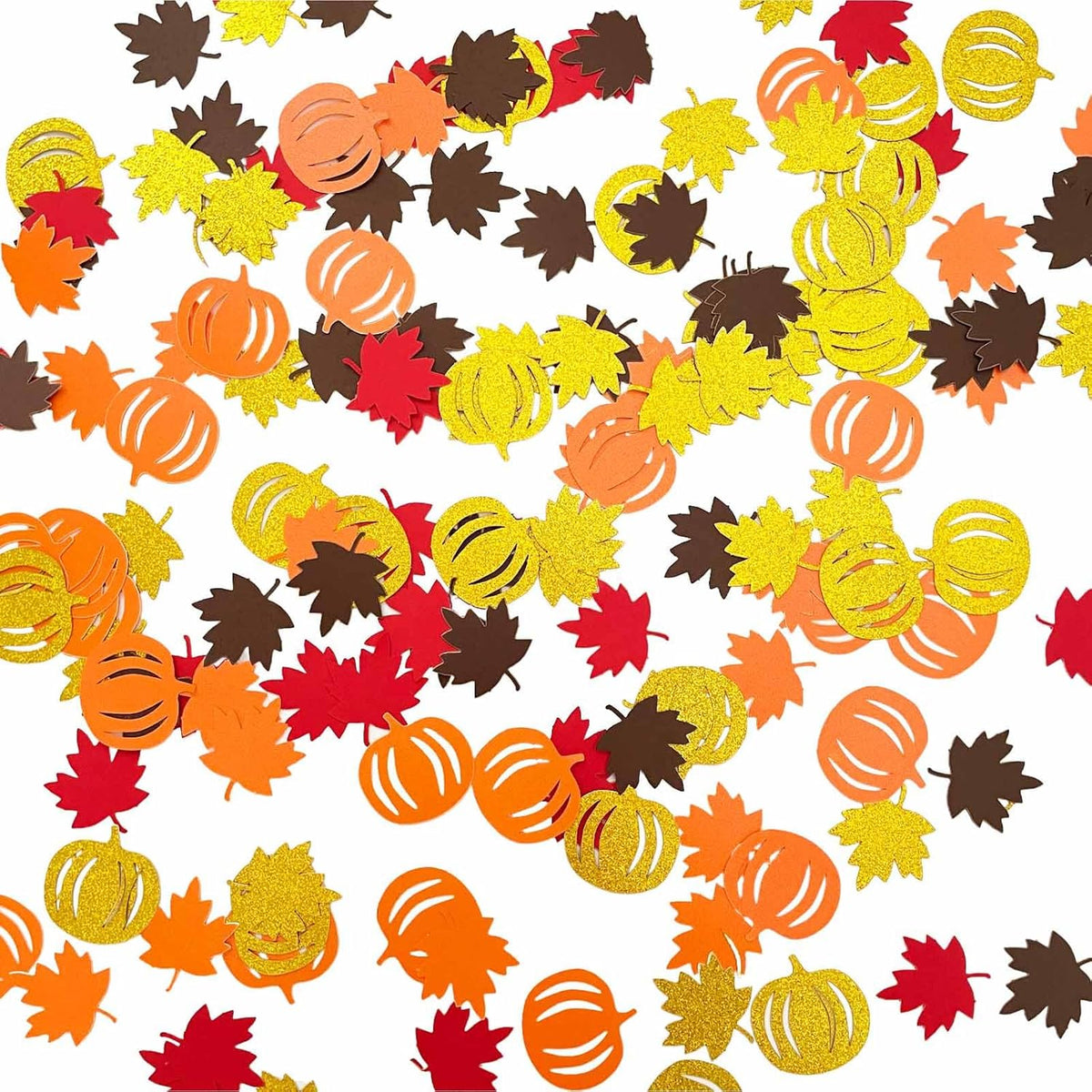 200 Pcs Fall Confetti Glitter Fall Maple Leaf Shape Autumn Thanksgiving Table Scatters Confetti for