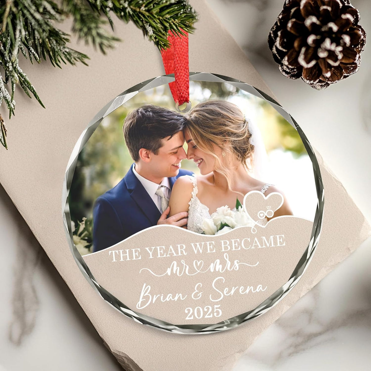 Personalized Our First Christmas As Mr Mrs Christmas Ornament - Wedding Gifts For Couples Married